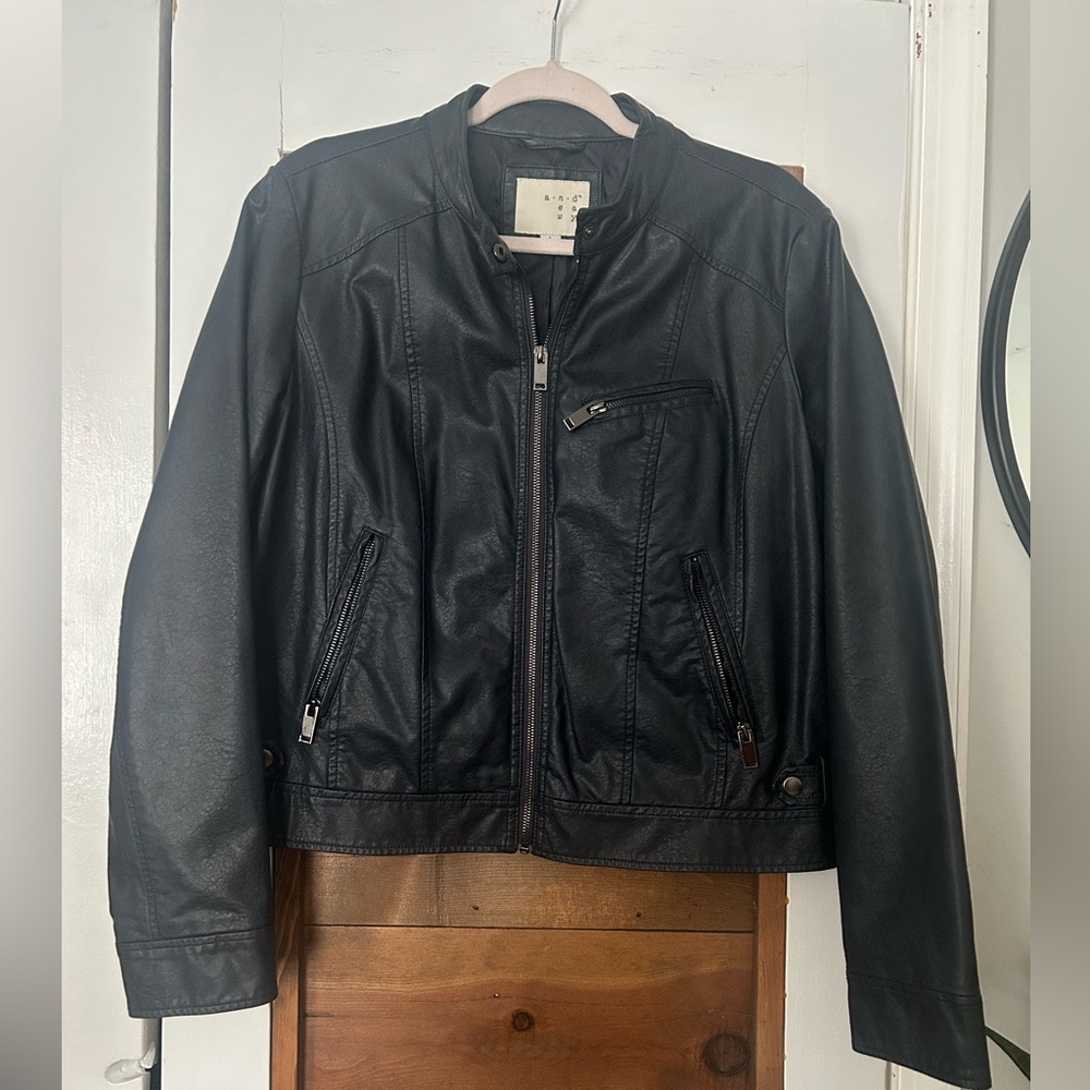 a new day Navy Faux Leather Jacket